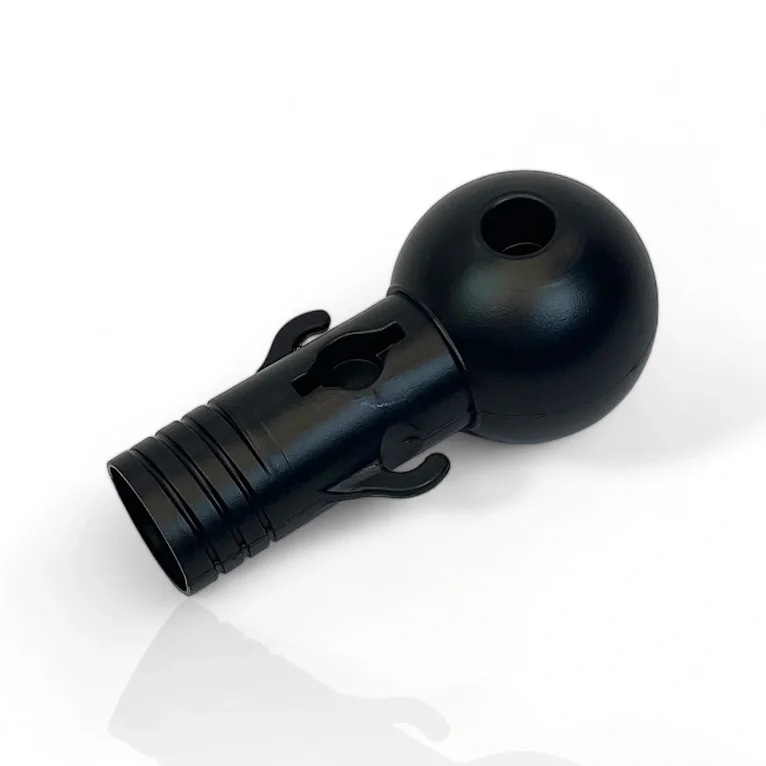 חוליית ראש בצבע שחור עשויה מפלסטיק לחיבור לעמוד תיחום וסימון בצבע שחור