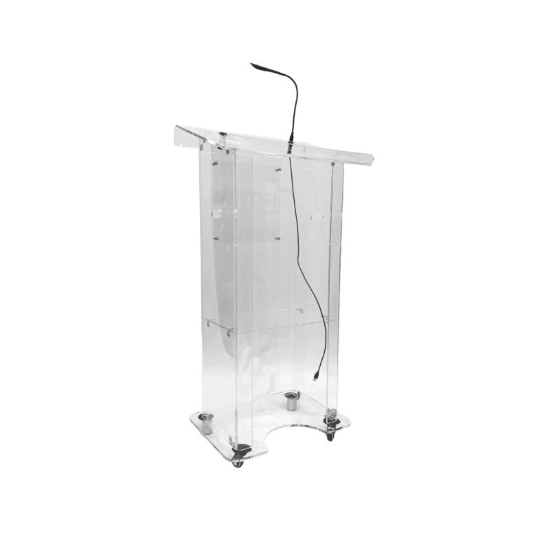 פודיום פרספקס שקוף בסיס רחב