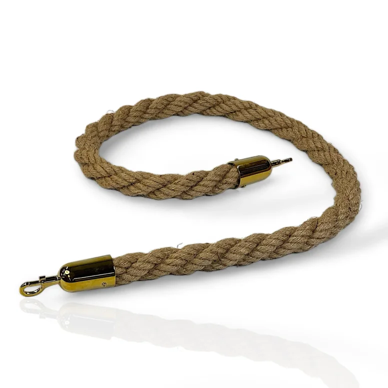 חבל תור סיזל עבה עם קרסים זהובים, באורך 1.5 מטר