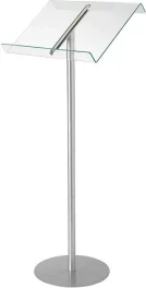 דלפק  על עמוד עם משטח שקוף