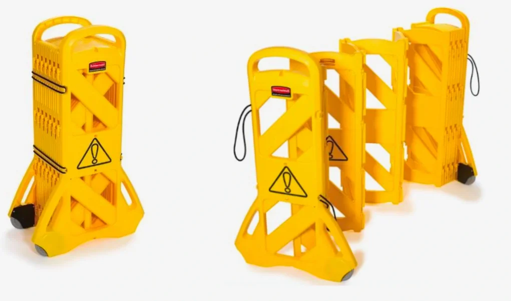 מחסום אקורדיון גדר פלסטיק צהוב