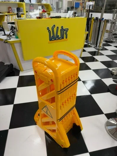 מחסום אקורדיון גדר פלסטיק צהוב