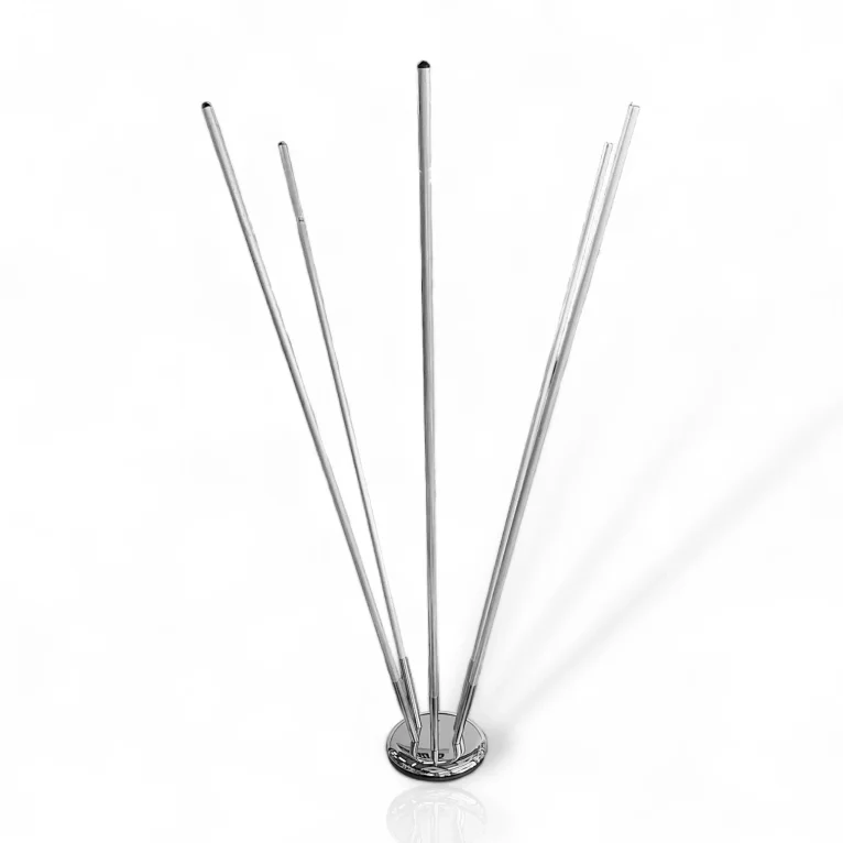 מעמד שושנת דגלים בצבע ניקל בעלת שישה קנים