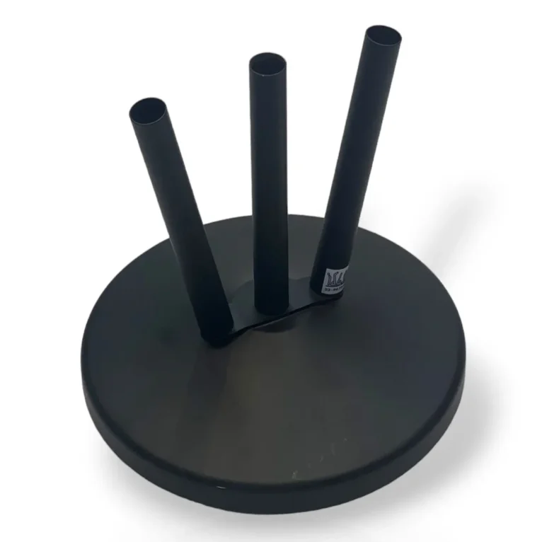 שושנת דגלים 3 קנים שחורה בסיס מקצועי לשושנה עם 3 קנים שחורה בגימור מט כולל משקולת