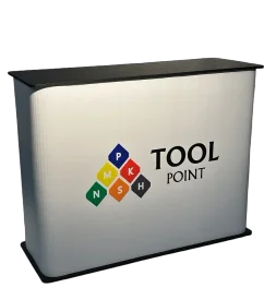 דוכן דלפק מתקפל עם לוגו מודפס