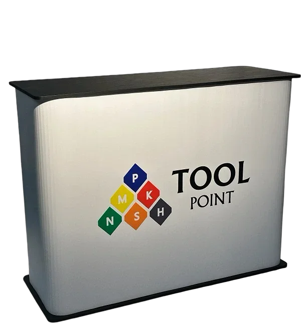 דוכן דלפק מתקפל עם לוגו מודפס