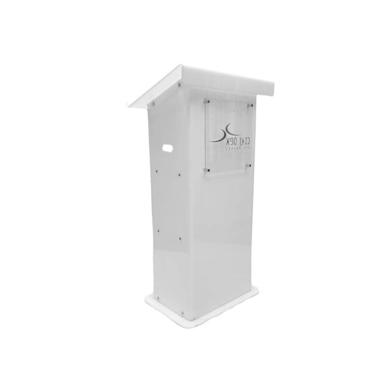 פודיום פרספקס לבן בסיס רחב