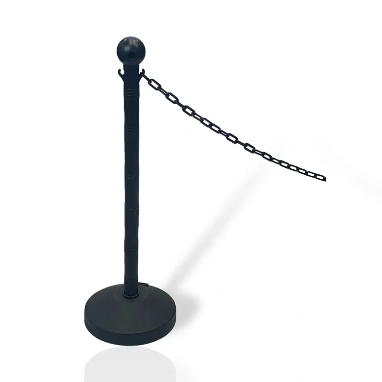 עמוד תיחום וסימון בצבע שחור עשוי מפלסטיק לתנאי חוץ