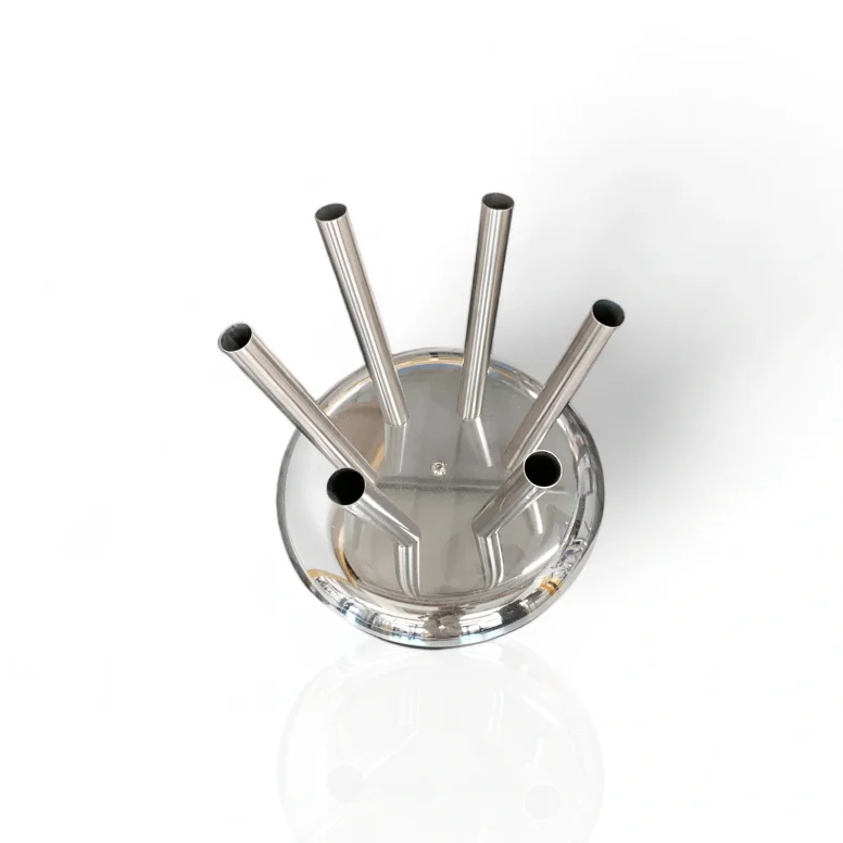 מעמד בסיס לשושנת דגלים בעל שש קנים עשוי ניקל