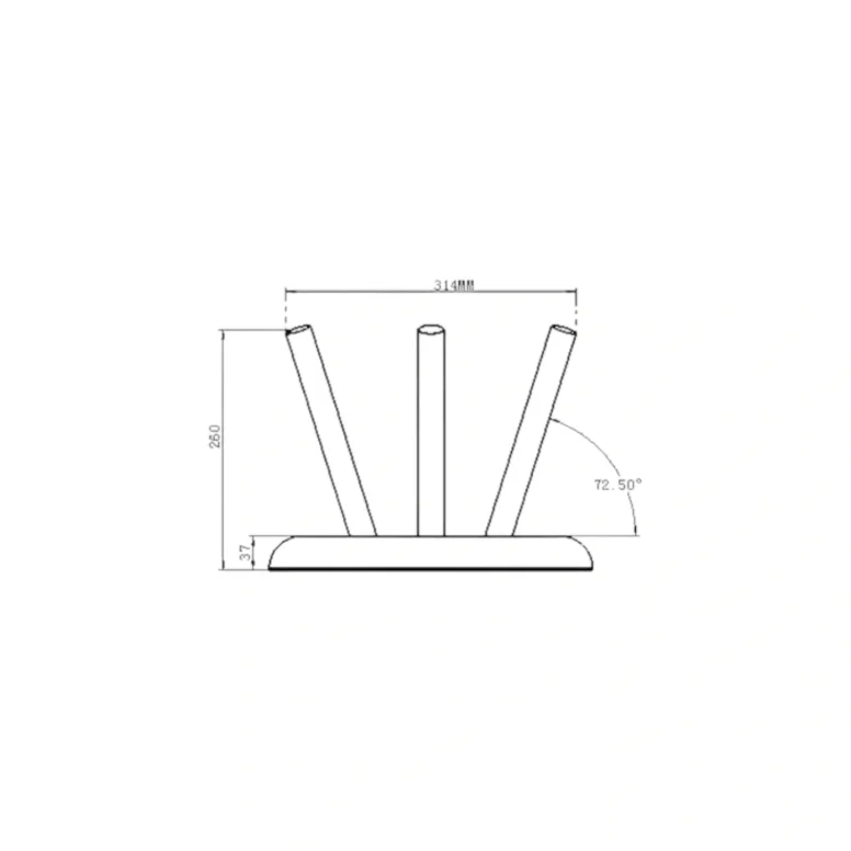 שרטוט מידות של בסיס שושנת דגלים