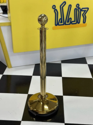 עמוד חבלול בצבע זהב ראש כדור עם בסיס גלגל אינטגרלי