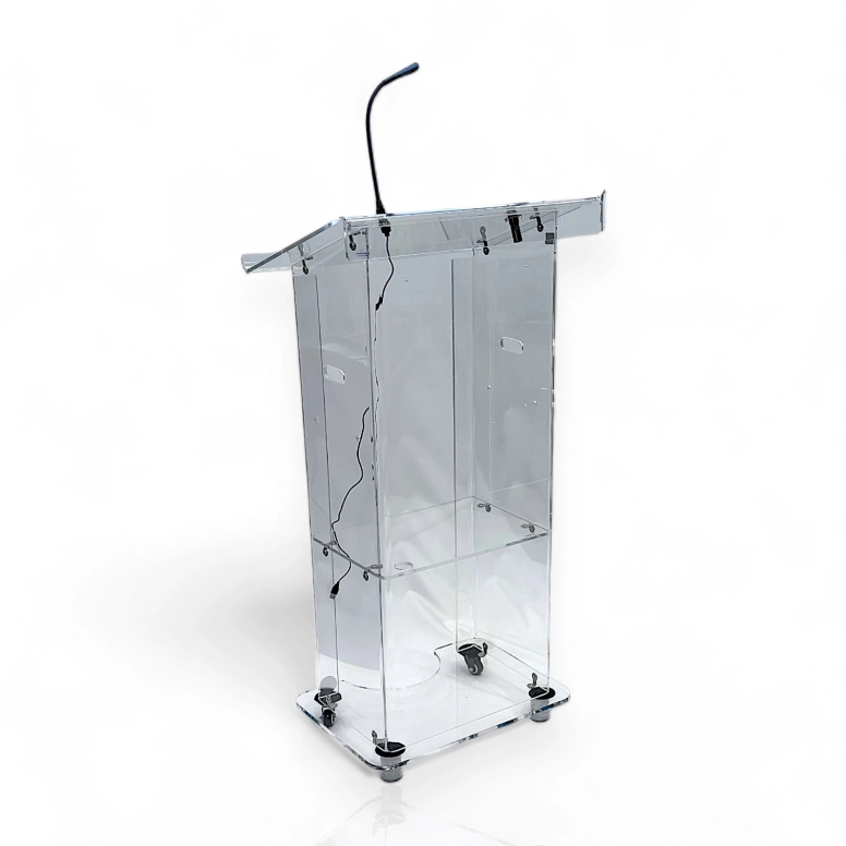 פודיום פרספקס שקוף בסיס רחב